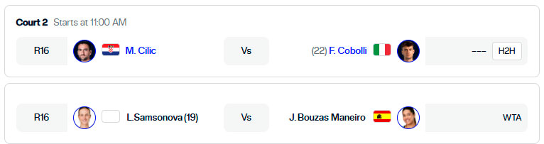 wimbledon pista2 lunes7 2025