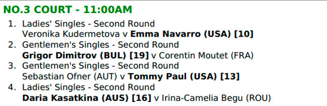 wimbledon pista3 jueves3 2025